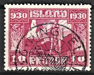 FRIMÆRKER ISLAND | 1930 - AFA 139 - Alting 1000 års jubilæum - 10 kr. rødlilla - Stemplet